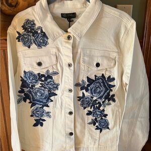 Floral Embroidered Denim Jacket